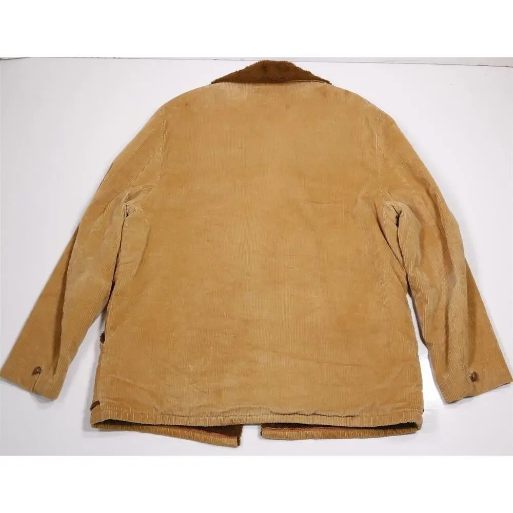 Silton California Vintage 70s Brown Corduroy Sherpa Shearling Rancher Coat Large